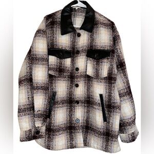 LA MIEL Saturn flannel Jacket Purple/Black Size M